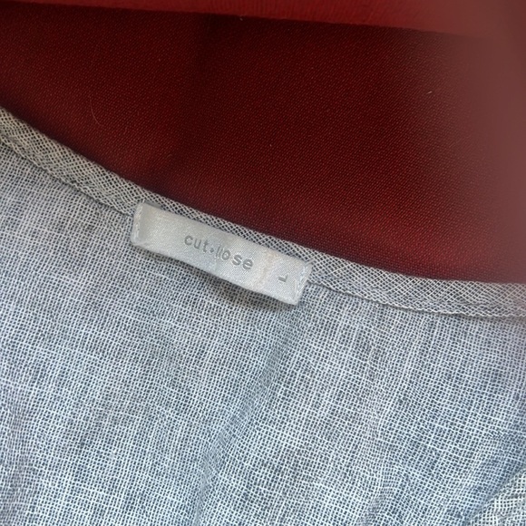 Cut Loose Detailed Gray V Neck Tank Large - Picture 4 of 5